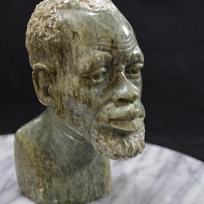 Vintage Handsome Soapstone African Bust, 6”