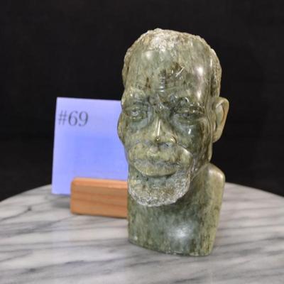 Vintage Handsome Soapstone African Bust, 6”