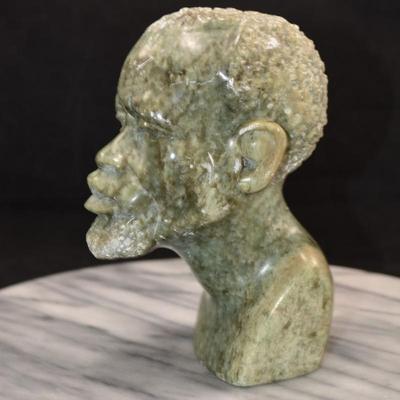 Vintage Handsome Soapstone African Bust, 6”
