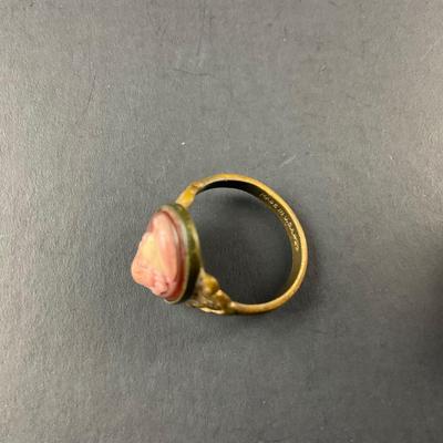 -104- CAMEO | Pink Ring & Light Blue Pin