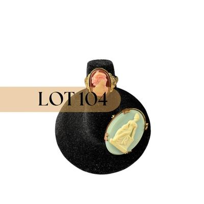 -104- CAMEO | Pink Ring & Light Blue Pin