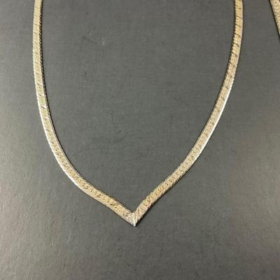 -105- SILVER | Italy Necklace & Bracelet Set | Marked
