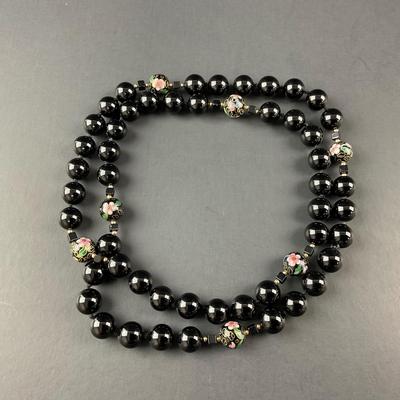 -106- FINE JEWELRY | Stone & Enamel Bead Necklace