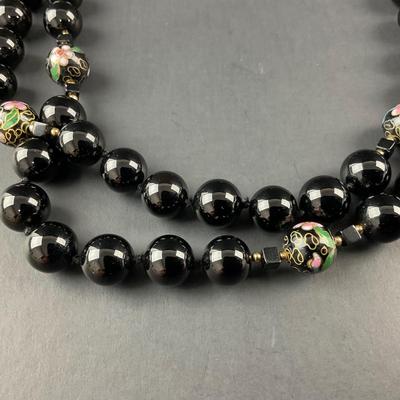 -106- FINE JEWELRY | Stone & Enamel Bead Necklace