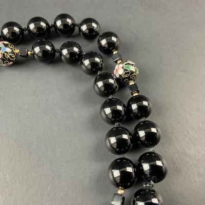 -106- FINE JEWELRY | Stone & Enamel Bead Necklace