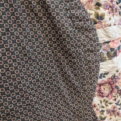 Vintage Double Wedding Ring Hand Pieced Hand Stitched Full Quilt 84"x82"