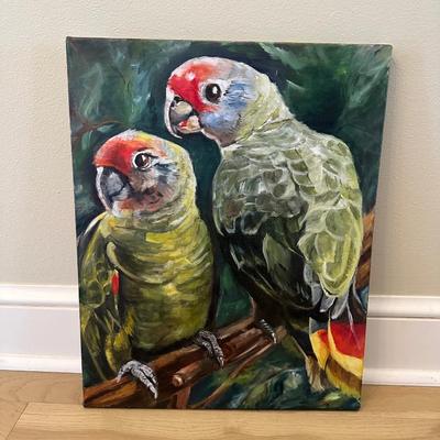 Original Painting of Two Parrots