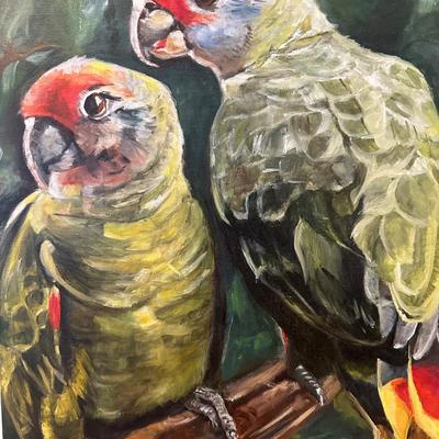 Original Painting of Two Parrots