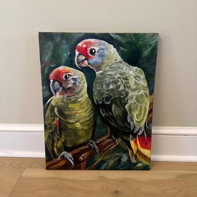 Original Painting of Two Parrots