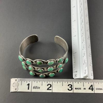 -108- SILVER | Native Stone & Silver Bracelet | Marked