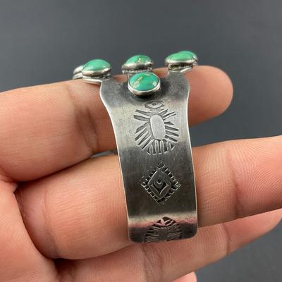 -108- SILVER | Native Stone & Silver Bracelet | Marked