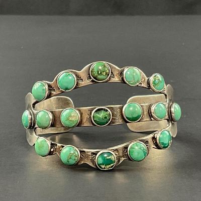 -108- SILVER | Native Stone & Silver Bracelet | Marked