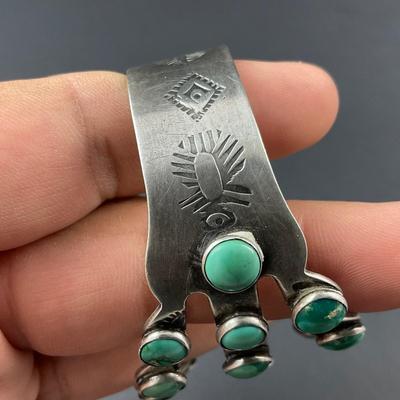 -108- SILVER | Native Stone & Silver Bracelet | Marked