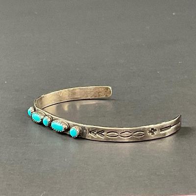 -109- SILVER | Stone & Silver Small Thin Bracelet | Marked