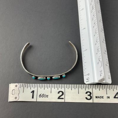 -109- SILVER | Stone & Silver Small Thin Bracelet | Marked