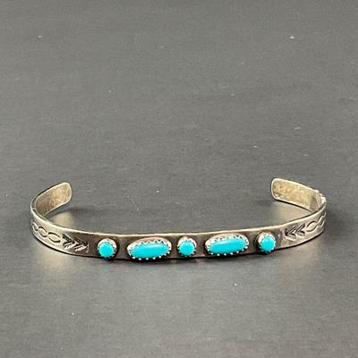 -109- SILVER | Stone & Silver Small Thin Bracelet | Marked