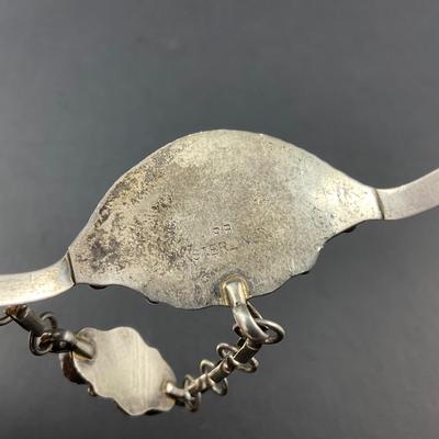 -110- SILVER | RB Sterling Bracelet With Ring Attached | Marked