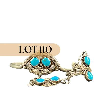 -110- SILVER | RB Sterling Bracelet With Ring Attached | Marked