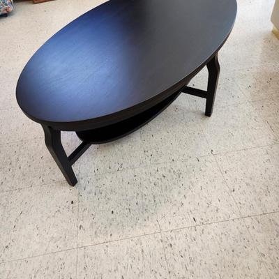 Espresso stained oval coffee table