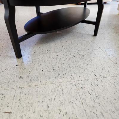 Espresso stained oval coffee table