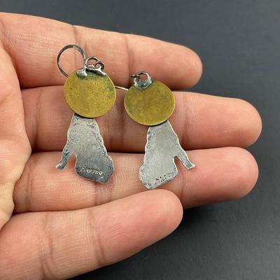-112- SILVER | Wolf Earrings | Marked