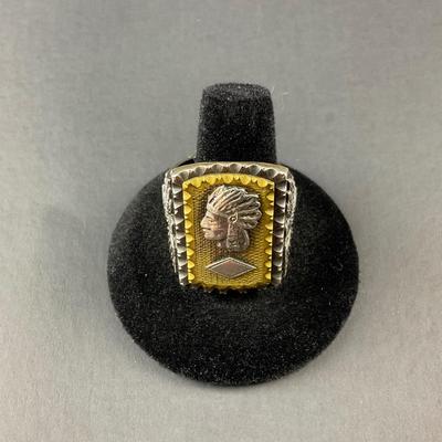 -115- COSTUME JEWELRY | Indian Gold Tone Men’s Ring