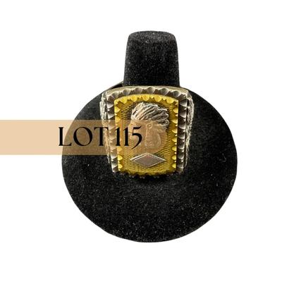 -115- COSTUME JEWELRY | Indian Gold Tone Men’s Ring