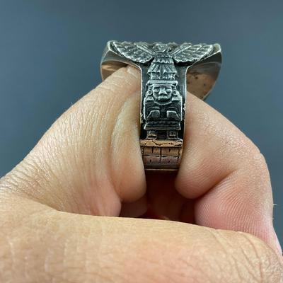 -115- COSTUME JEWELRY | Indian Gold Tone Men’s Ring