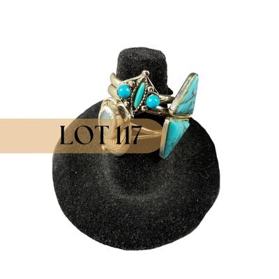 -117- SILVER | Three Stone & Sterling Silver Rings
