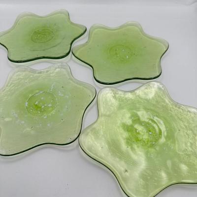 Four (4) Blown Star Shaped Plates (See Details)