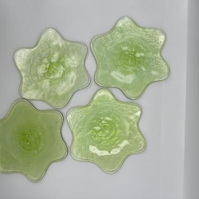 Four (4) Blown Star Shaped Plates (See Details)