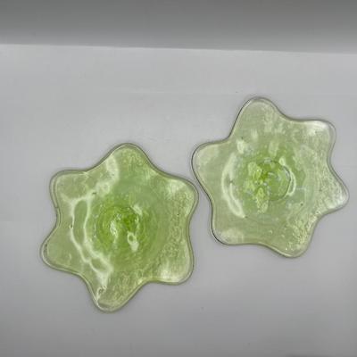 Four (4) Blown Star Shaped Plates (See Details)