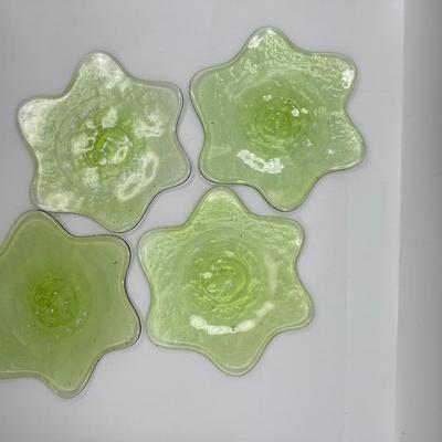 Four (4) Blown Star Shaped Plates (See Details)
