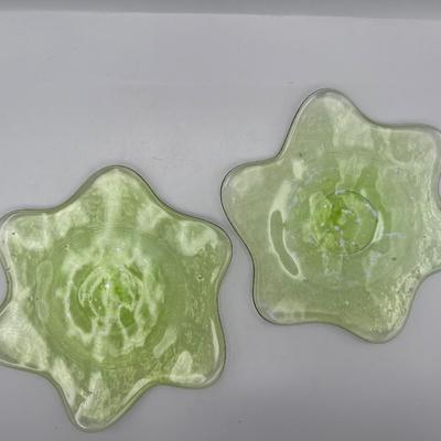 Four (4) Blown Star Shaped Plates (See Details)