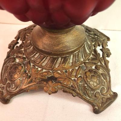 Lot #131 Antique Success Oil Lamp - Ruby Red GWTW Style