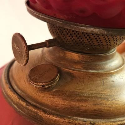 Lot #131 Antique Success Oil Lamp - Ruby Red GWTW Style