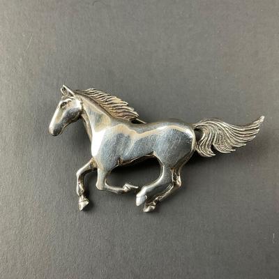 -120- SILVER | GS Sterling Silver Horse Pin | Marked