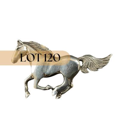 -120- SILVER | GS Sterling Silver Horse Pin | Marked