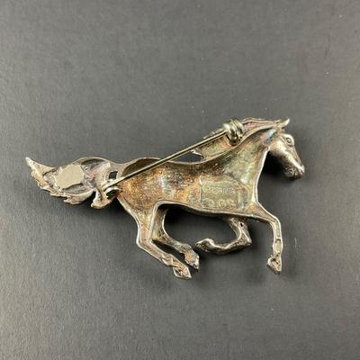 -120- SILVER | GS Sterling Silver Horse Pin | Marked