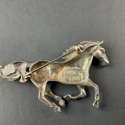-120- SILVER | GS Sterling Silver Horse Pin | Marked