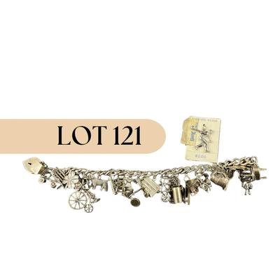 -121- SILVER | 925 Sterling Silver Charm Bracelet & Extra Loose Charm