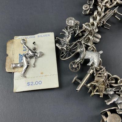 -121- SILVER | 925 Sterling Silver Charm Bracelet & Extra Loose Charm