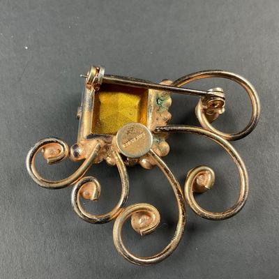 -122- SILVER | Rhinestone & Sterling Marked Pins