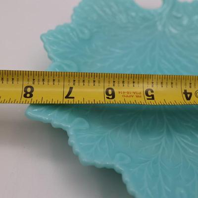 Turquoise Leaf Dish with Handle