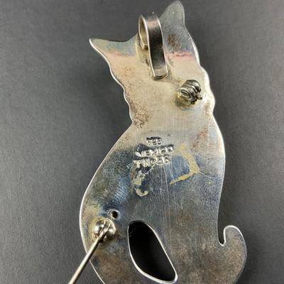 -124- SILVER | 925 Mexico TN-56 Cat Pin & Pendant