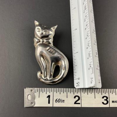 -124- SILVER | 925 Mexico TN-56 Cat Pin & Pendant