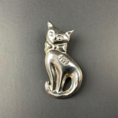 -124- SILVER | 925 Mexico TN-56 Cat Pin & Pendant