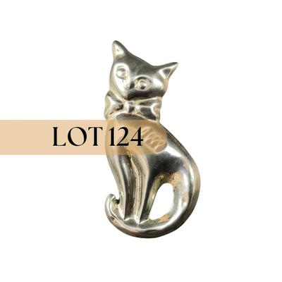 -124- SILVER | 925 Mexico TN-56 Cat Pin & Pendant