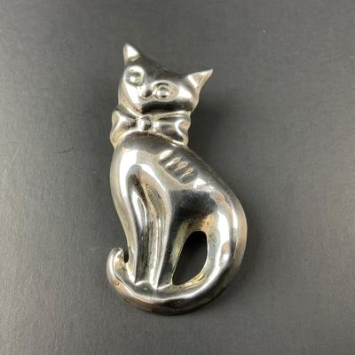 -124- SILVER | 925 Mexico TN-56 Cat Pin & Pendant