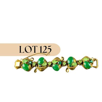 -125- COSTUME JEWELRY | Henkel & Gross For Dior | 1950’s Chunky Jade Stone Bracelet